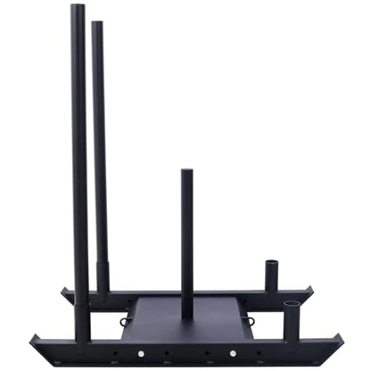 Weight Training Pull Sled, Heavy Duty Push Pull Fitness Sled for Speed and Strength Training, Steel Power Sled Workout Equipment for Athletic Conditioning, Fits 2" Weight Plates,Black - color: Black