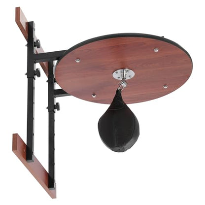 Heavy Duty Adjustable Speed Bag Platform Kit, Height Wall Mount Professional Fitness Ball Boxing Reaction Training Kit with Shackle Swivel - color: Black,Log