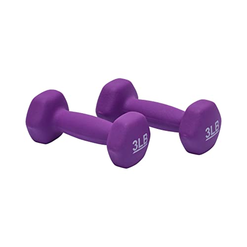 Amazon Basics Neoprene Dumbbell Hand Weights for Exercise and Muscle Toning - style: 3 Pound, Pair