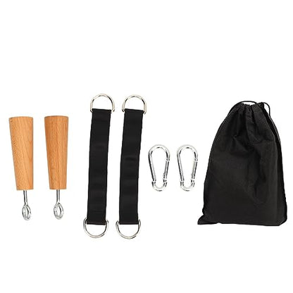 Wooden Pull Up Grips, Durable Beech Wood Strength Trainer, Grip Handles for Home Gym, Upper Body Workouts, Travel Fitness Enthusiasts