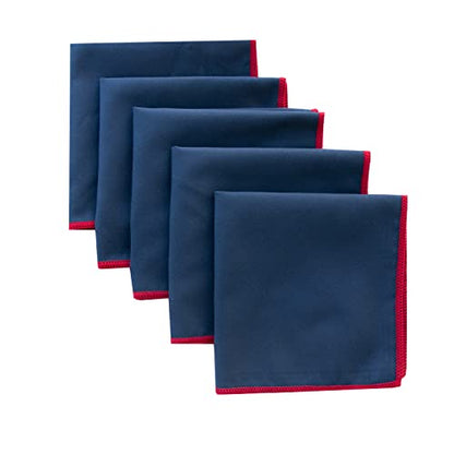 Unisex Sweat Absorbing Microfiber Handkerchiefs Quick Dry Sport Gym Towels 5 Pack - color: Navybule
