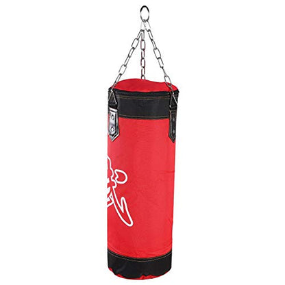 Tbest Heavy Boxing Punching Bag, Empty Sandbag Hanging Punching Bag Training MMA Kickboxing Muay Thai Boxing Sandbag Hook Kick Sandbag for Kid Adult - color: Red, size: 60CM