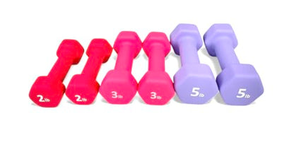 Neoprene Coated Dumbbell Hand Weight Set - style: 20-Pounds total -3 Pairs (2-LB, 3-LB, 5-LB)