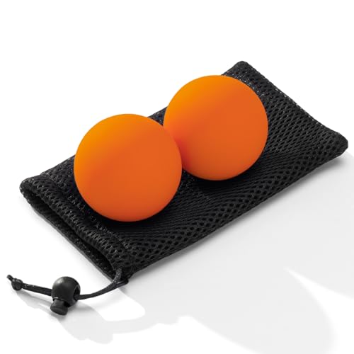 Massage Lacrosse Balls for Myofascial Release,Yoga Deep Tissue Massage,Trigger Point Therapy and Foot Plantar Fasciitis,Muscle Soreness Massager Ball (2 Packs) (Orange)