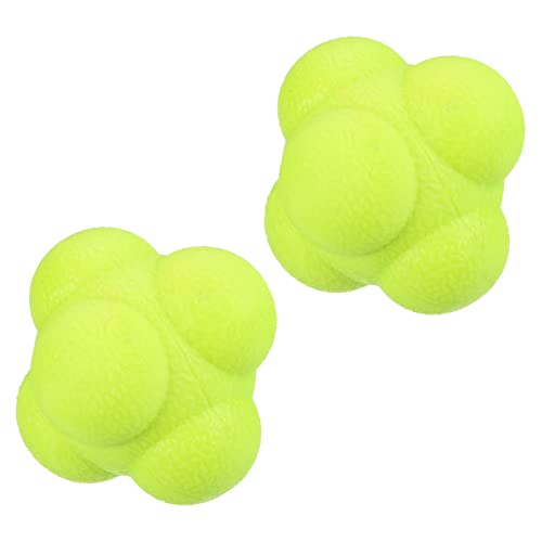 PATIKIL Bounce Reaction Balls Coordination Training Ball Agility Trainer TPR High Difficulty for Speed Reflex - color: Yellow