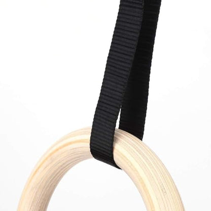 Adjustable Birch Gym Rings Set, Strength Training Equipment, for Children, Indoor/Outdoor Swing