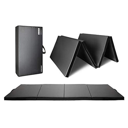 RitFit Upgraded Folding Exercise Mat, 2 Inch Thick Gymnastics Mat - color: Black(4' x 8')