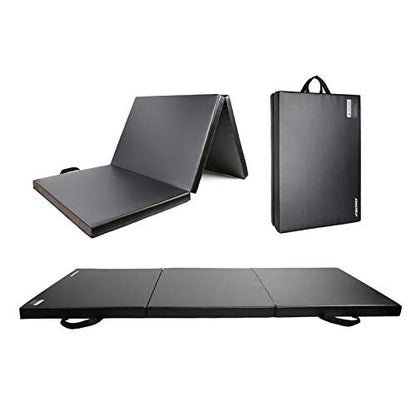 RitFit Upgraded Folding Exercise Mat, 2 Inch Thick Gymnastics Mat - color: Black(3' x 6')