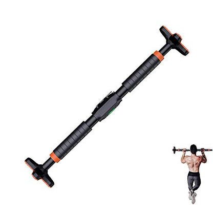 Doorway Pull Up/Chin Up Bar No Screw Installation Adjustable Width Fitness Workout Bar Home Gym Equipment with Anti-Slip Mat & Spirit Level Design Smooth and Safe Use, Supports to 400Kg