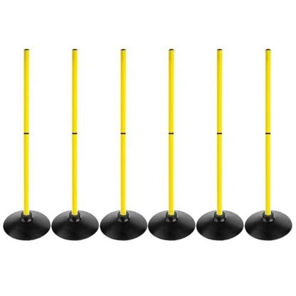 Soccer Agility Poles Set Detachable Sports Trainning Speed Pole Slalom Poles with Rubber Base Sport Traning Equipment - color: Pack of 6, style: 3.3 FT