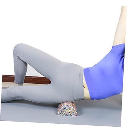 Luxshiny Colorful Semicircle Yoga Massage Roller Half Moon Muscle Relaxation Foam Column for Back Shoulder Soft High Density Stretching Tool for Women Fitness and Physical Therapy