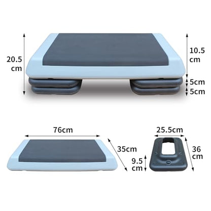 Exercise Aerobic Step Platform,Adjustable Height Fitness Stepper Stackable Risers, Aerobics Stepper Workout Stepper for Gym Home Cardio Strength & Training - color: Gray-2 Risers