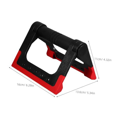 FRCOLOR Push-up Rack Bars for Men and Women, Rotating Push-up Stand with Non-slip Base, Red Metal Push-up Bracket Pair for Home Fitness Strength Training Equipment