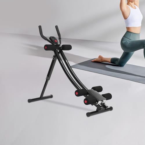 Ab Machine Abdominal Crunch Core Workout Equipment Foldable Exercise Ab Trainer Machine Coaster Abdominal/Core Fitness All Training Equipment Levels for Home & Gym