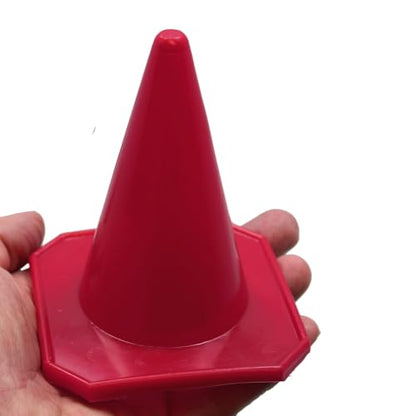BlueDot Trading 4” Red Mini Plastic Traffic Cones | Set of 20 for Agility Training, RC Racing, Outdoor Activities, Sports Drills, Party Games