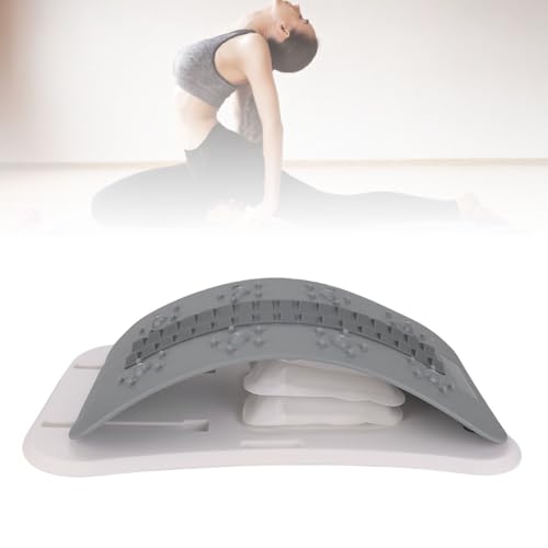 Drfeify Lower Back Stretcher, Adjustable Arch Lumbar Support Cracker Board with Hand Pump, Massager Auxiliary Tool for Home and Office