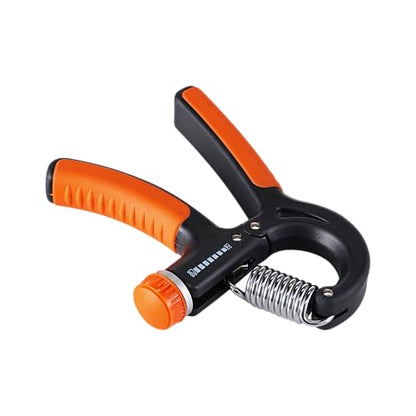 Spalding - Adjustable Hand Grip Strengthener, 22-88 lbs Resistance Hand Gripper for Forearm Wrist Finger Training, Anti Slip Ergonomic Handle Grip Trainer for Home Gym Fitness (Black/Orange)