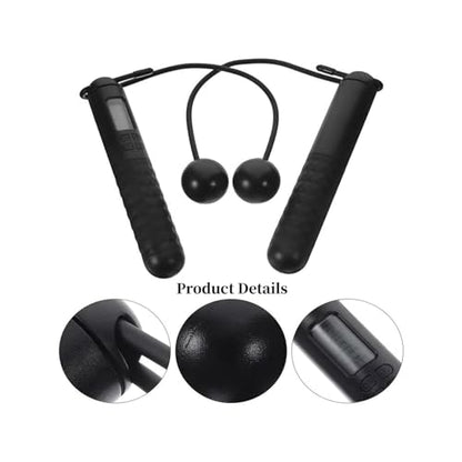 Cordless Jump Rope with Counter, Cordless Jump Rope Weighted, 2 in 1 Skipping Ropes with Lcd Display Counter, Smart Weighted Jump Ropes for Women Men Adult Kids Fitness
