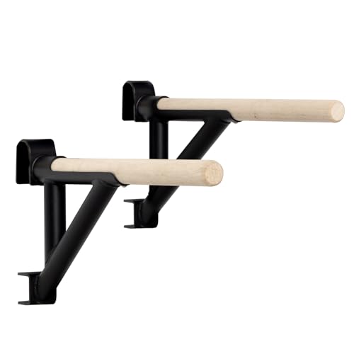 Swedish Ladder Dip Bar Attachment, Fits TS003A Ladder, Wood Stall Bar for School, Physical Therapy and Gymnastics, Multi-grip