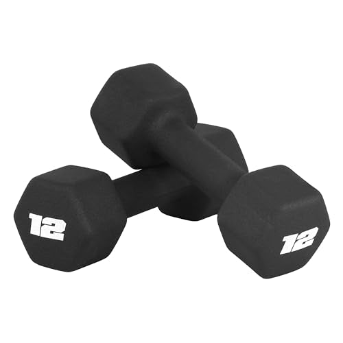 CAP Barbell Neoprene Dumbbell Weights Pairs & Sets | Black - style: 12 lb Pair