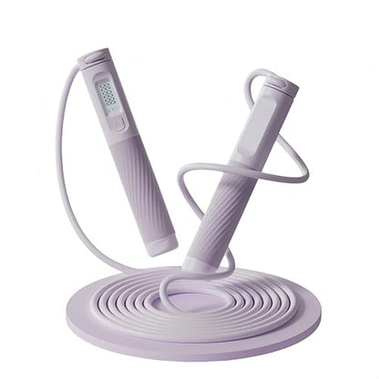 Cordless Counting Jump Rope, Adjustable Weighted Skipping Rope with Digital Counter for Fitness