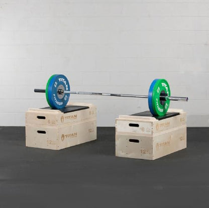 Titan Fitness Wooden Stackable Wood Jerk Blocks with Silencer Pad