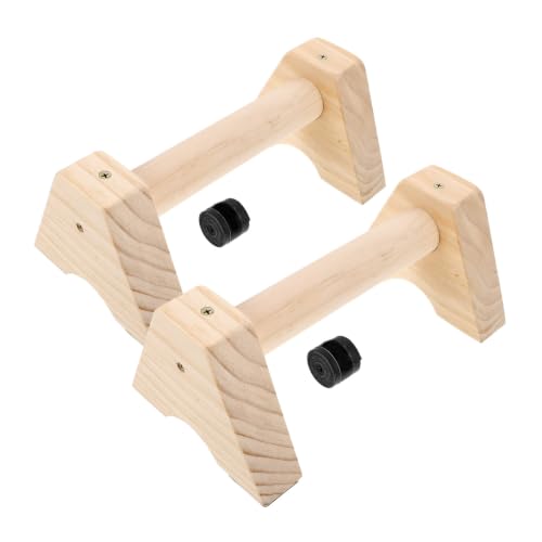 PartyKindom Wooden Push up Bars Pushup Handles Non-slip Parallettes 30cm Beech Wood Strength Training Equipment for Home Gym Calisthenics Workout
