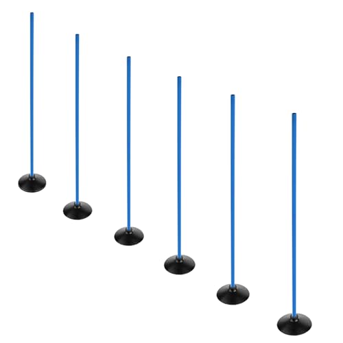 Blue Soccer Agility Poles Set Detachable Sports Trainning Speed Pole Slalom Poles with Rubber Base Sport Traning Equipment