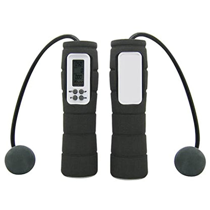 Digital LCD Cordless Jump Rope Skipping Counter Calorie Timer Fitness for Indoor Outdoor Use