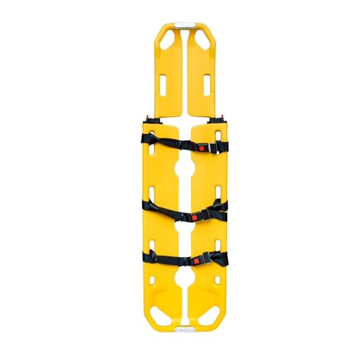 LINE2design Scoop Stretcher - EMS Medical Folding Stretcher 400lb Load Capacity Emergency Portable Travel Size Patient Transport Adjustable Lightweight Immobilization Board - Yellow