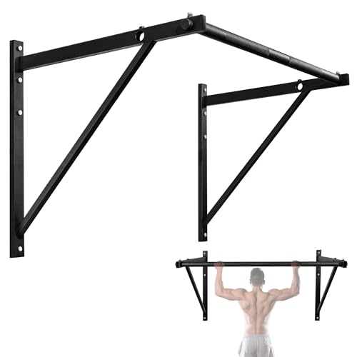 Yes4All Heavy Duty Wall Mounted Pull Up Bar – Multi-Grip Pull Ups / Pull Up Bar Ceiling Mount / Joist Mount for Home Gym - color: A. Heavy Duty