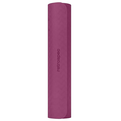Retrospec Zuma Yoga Mat 6mm Thick Non-Slip TPE Exercise Mat | Cushioned Workout Mat for Yoga Pilates and Home Stretching | 72 x 24 with Carrying Strap