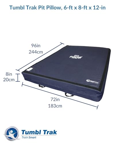 Tumbl Trak Pit Pillow Soft Mat w/Denim Cover - style: 6FT x 8FT x 12IN