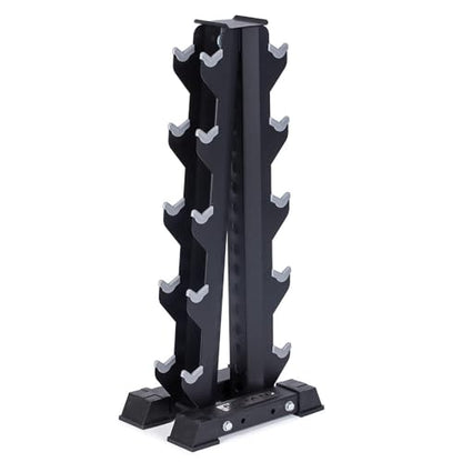 Titan Fitness Vertical Dumbbell Rack, A-Frame Configuration Protective Bumper Cradles, Home Gym Accessories