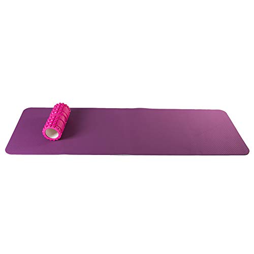 Attraction Design Yoga Mat Non Slip Exercise Mat Extra Thick Workout Mat for Yoga, Eco Friendly Exercise Yoga Mat High Density Fitness Pilates Mat with Carrying Strap, 72"x 24"x 6mm - color: Purple