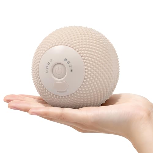 Heating Vibrating Massage Ball with 7 Modes & Memory Function for Myofascial Release, Deep Tissue and Trigger Point Muscle Therapy - Targets Back, Hip, Leg, Neck & Foot (Beige)