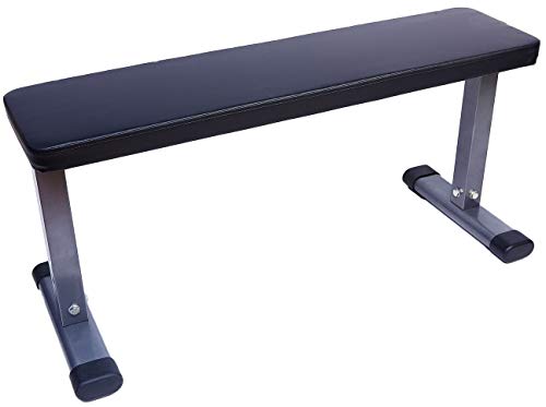 BalanceFrom Fitvids Steel Frame Fully Foldable Flat Incline Weight Training Exercise Bench, 600-Pound Capacity