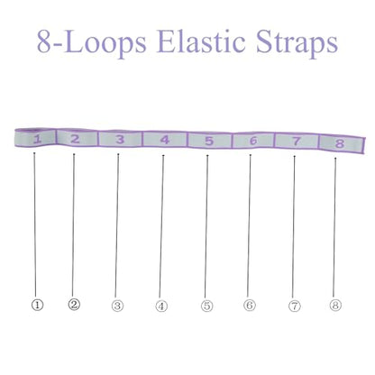 Elastic Yoga Stretching Strap with Loops, CEILIWEN Stretch Straps for Physical Therapy, Pilates Stretch Band, Elastic Exercise Bands, Leg Stretching Strap, Stretch Resistance Bands for Exercise - color: 02