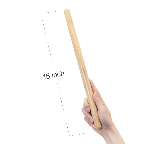 2 PCS Solid Bamboo Massage Stick Set for Body Shaping, Roller Stick, Guasha Sticks, Warm Therapy Tools for Muscle Relaxation