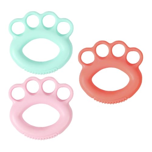 3pcs Silicone Hand Grip Rings Finger Rehabilitation Strength Trainer Set with Massage Dots, 10lb Pink 20lb Mint Green 30lb Orange for Hand Exercise and Strengthening