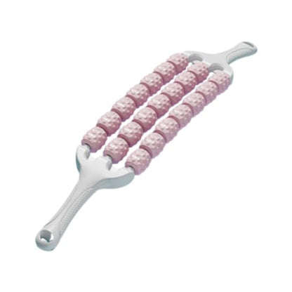 Muscle Roller Stick for Knot Relief, 12.5-inch Portable Massage Stick, Stainless Steel & EVA Foam Roller for Home Gym Travel Park Garden Fitness- Pink