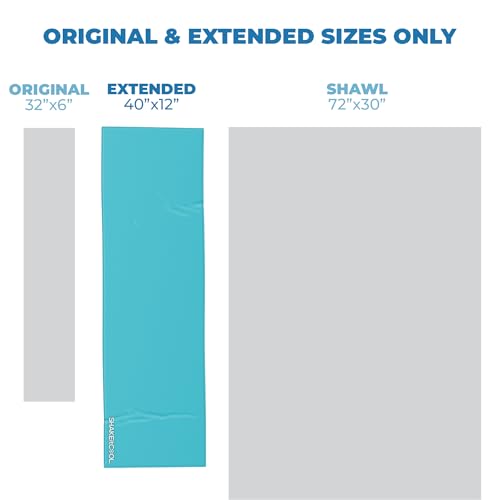 Extended Size Cooling Towel – Be Cool in Style - Heat Relief, Soft, Lightweight, Sun Protection, Easy Clean - Perfect for Biking, Hiking, Running, Yoga, Golf, Gardening - Teal M - color: Teal