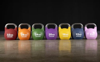 XMARK Kettlebells, Competition Kettle Bells for Strength Training, Squats, Deadlifts,Kettle Bell Swings, Exercise Equipment for Home and Gym - Available in Sizes From 8kg to 32kg