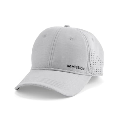 MISSION Cooling Vented Performance Hat Unisex Cap for Workouts, Golf & Running, Sweat & Water Activated Technology - color: Alloy Heather