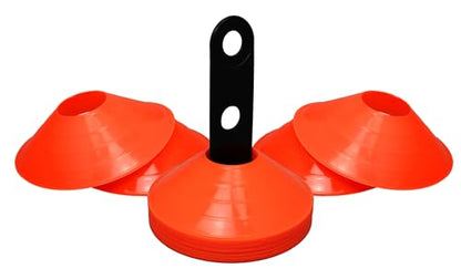 BlueDot Trading High Visibility Sports Cones for Agility Training, Soccer, Football, Basketball, Field Cone Markers for Adults or Kids, Orange, Quantity 20-Pack
