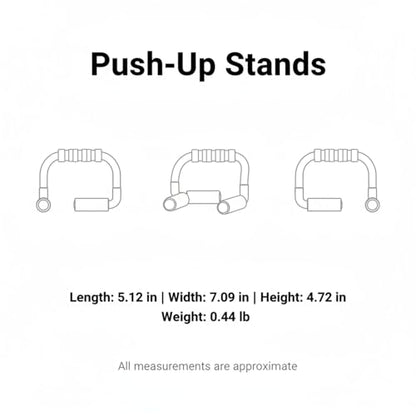 S-Shape Push Up Stands with Foam Grips, Steel Frame for Home Gym Workouts (1 Pair)