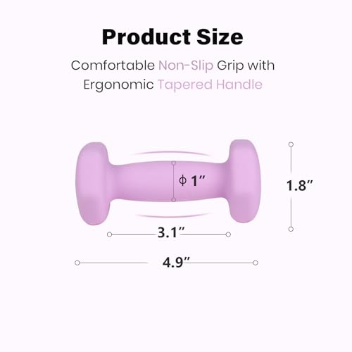 LIONSCOOL Set of 2 Neoprene Coated Dumbbell Hand Weights, Anti-Slip and Anti-Roll Hex Dumbbells in Pair for Strength Training, Resistance Training - style: Lavender 1lb Pair