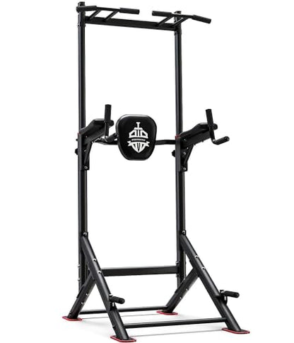 Sportsroyals Power Tower Pull Up Bar Station, 450LBS Stable Pull Up Dip Station for Home Gym Strength Training Equipment | FED Fitness - color: Black-02