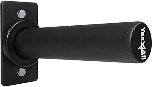 Yes4All Vertical Wall Mounted Olympic Barbell Holder, Barbell Storage Rack, Hanging Barbell Rack for Home Fitness Equipment - color: Black Weight Plate Holder - Single
