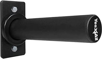 Yes4All Vertical Wall Mounted Olympic Barbell Holder, Barbell Storage Rack, Hanging Barbell Rack for Home Fitness Equipment - color: Black Weight Plate Holder - Single
